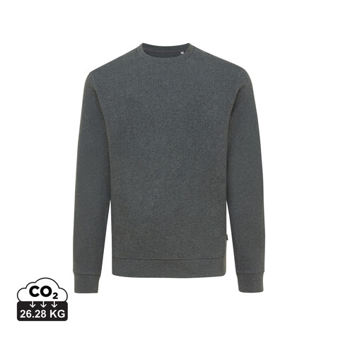 IQONIQ Denali ungefärbt. Rundhals-Sweater aus recycelter BW heather anthracite bedrucken, Art.-Nr. T9301.014.XS