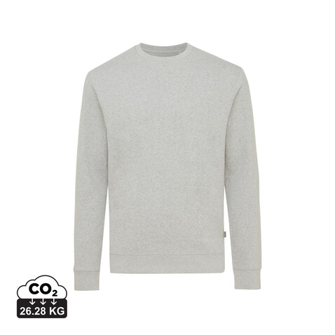 IQONIQ Denali ungefärbt. Rundhals-Sweater aus recycelter BW heather grey bedrucken, Art.-Nr. T9301.013.M