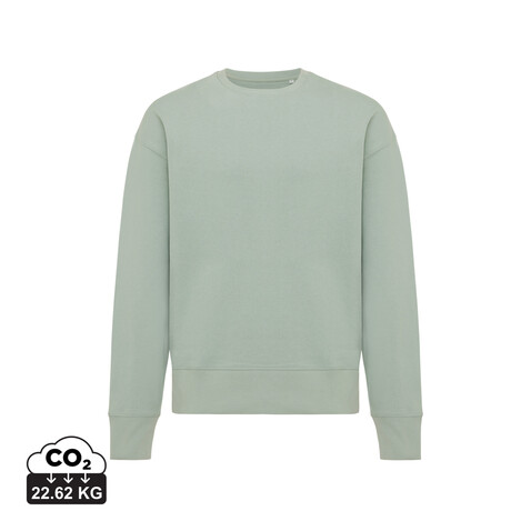 IQONIQ Kruger Relax-Rundhals-Sweater aus recycelt. Baumwolle Iceberg green bedrucken, Art.-Nr. T9302.023.XXL