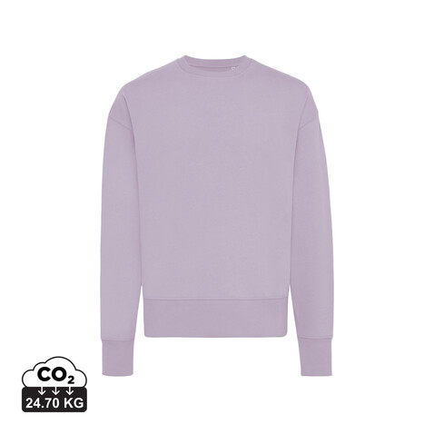 IQONIQ Kruger Relax-Rundhals-Sweater aus recycelt. Baumwolle lavender bedrucken, Art.-Nr. T9302.011.S