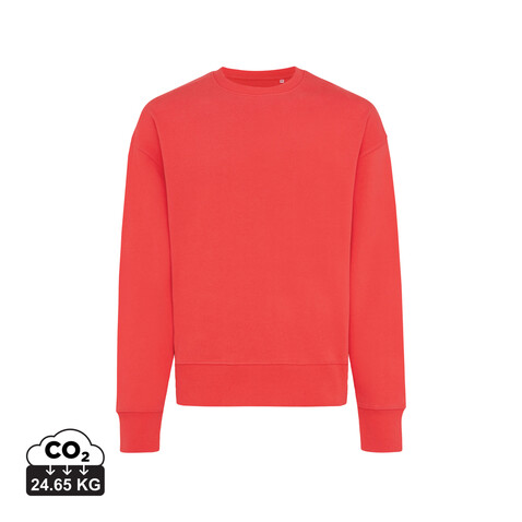IQONIQ Kruger Relax-Rundhals-Sweater aus recycelt. Baumwolle luscious red bedrucken, Art.-Nr. T9302.008.XXXL