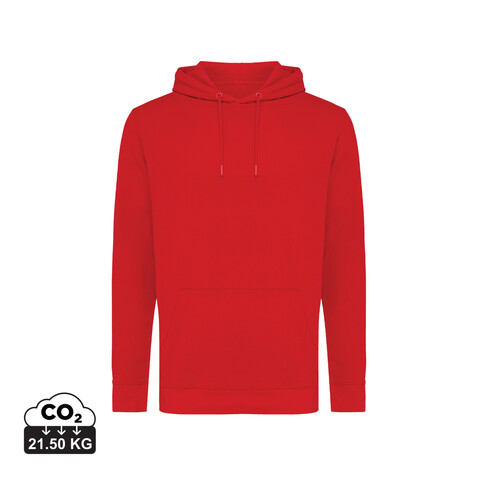 IQONIQ Jasper Hoodie aus recycelter Baumwolle rot bedrucken, Art.-Nr. T9400.029.XS