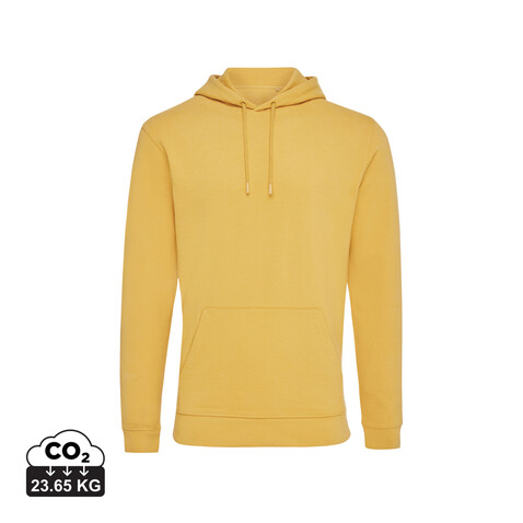 IQONIQ Jasper Hoodie aus recycelter Baumwolle ochre yellow bedrucken, Art.-Nr. T9400.021.XS