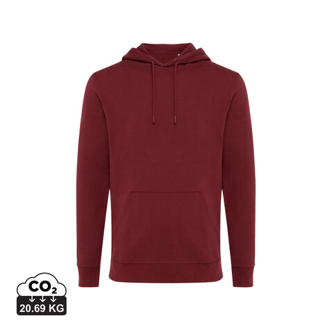 IQONIQ Jasper Hoodie aus recycelter Baumwolle burgunderrot bedrucken, Art.-Nr. T9400.007.S