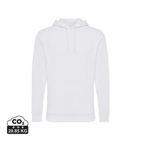 IQONIQ Jasper Hoodie aus recycelter Baumwolle recycled white bedrucken, Art.-Nr. T9400.004.XS