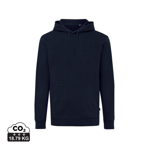 IQONIQ Jasper Hoodie aus recycelter Baumwolle navy blau bedrucken, Art.-Nr. T9400.002.XL