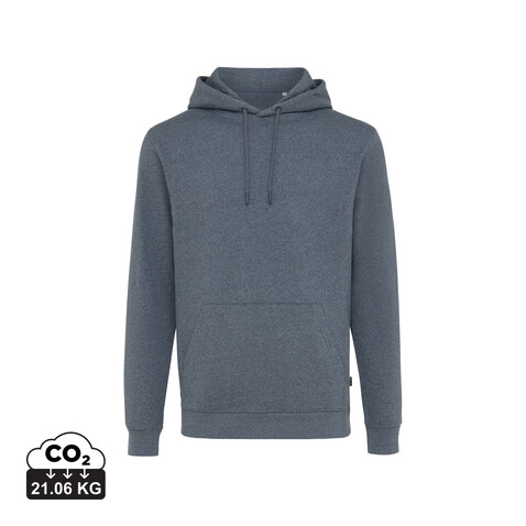 IQONIQ Torres ungefärbter Hoodie aus recycelter Baumwolle heather navy bedrucken, Art.-Nr. T9401.016.L