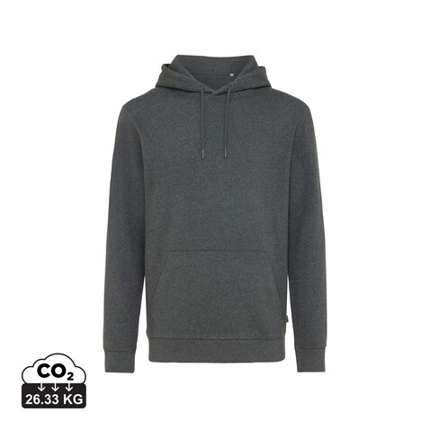 IQONIQ Torres ungefärbter Hoodie aus recycelter Baumwolle heather anthracite bedrucken, Art.-Nr. T9401.014.XL