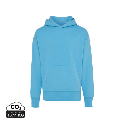 IQONIQ Yoho Relax-Hoodie aus recycelter Baumwolle tranquil blue bedrucken, Art.-Nr. T9402.010.XXXL