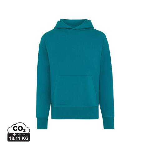 IQONIQ Yoho Relax-Hoodie aus recycelter Baumwolle verdigris bedrucken, Art.-Nr. T9402.009.XXS
