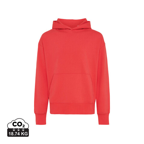 IQONIQ Yoho Relax-Hoodie aus recycelter Baumwolle luscious red bedrucken, Art.-Nr. T9402.008.XXS