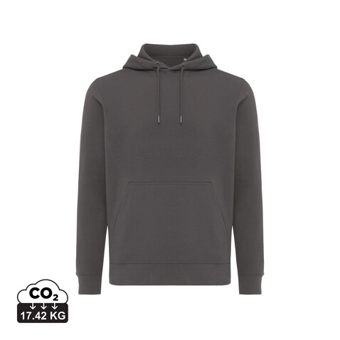 IQONIQ Rila Lightweight Hoodie aus recycelter Baumwolle anthrazit bedrucken, Art.-Nr. T9404.019.S