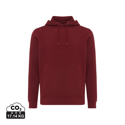 IQONIQ Rila Lightweight Hoodie aus recycelter Baumwolle burgunderrot bedrucken, Art.-Nr. T9404.007.XS
