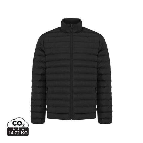 IQONIQ Maiko Herren Steppjacke aus recyceltem Polyester schwarz bedrucken, Art.-Nr. T1703.001.XXL