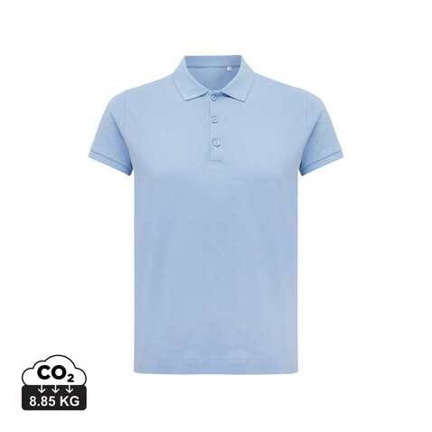 IQONIQ Yosemite Damen Piqué-Poloshirt aus rec. Baumwolle sky blue bedrucken, Art.-Nr. T4200.022.XXL