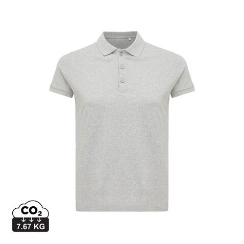 IQONIQ Yosemite Damen Piqué-Poloshirt aus rec. Baumwolle heather grey bedrucken, Art.-Nr. T4200.013.XS