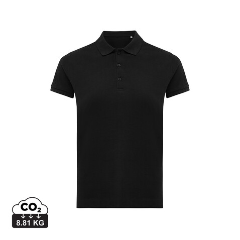 IQONIQ Yosemite Damen Piqué-Poloshirt aus rec. Baumwolle schwarz bedrucken, Art.-Nr. T4200.001.XXL