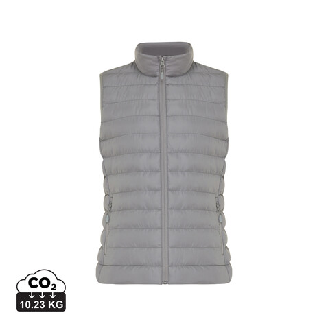 IQONIQ Meru Damen Bodywarmer aus recyceltem Polyester Silbergrau bedrucken, Art.-Nr. T4702.035.XXS