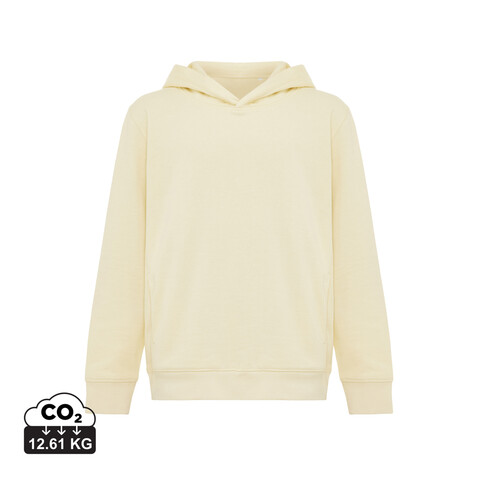 IQONIQ Yengo KidsHoodie mit Seitentaschen aus rec. Baumwolle cream yellow bedrucken, Art.-Nr. T6404.036.78