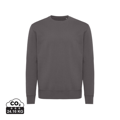 IQONIQ Kruger Relax-Rundhals-Sweater aus recycelt. Baumwolle anthrazit bedrucken, Art.-Nr. T9302.019.XL