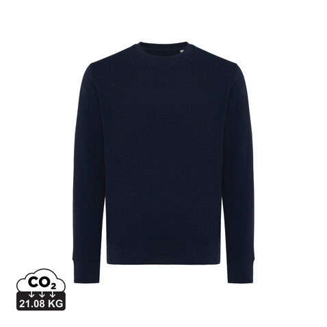 IQONIQ Etosha Lightweight Sweater aus recycelter Baumwolle navy blau bedrucken, Art.-Nr. T9303.002.XXS