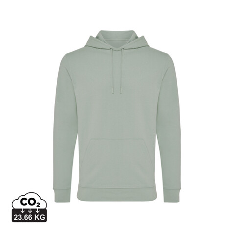 IQONIQ Jasper Hoodie aus recycelter Baumwolle Iceberg green bedrucken, Art.-Nr. T9400.023.XXS