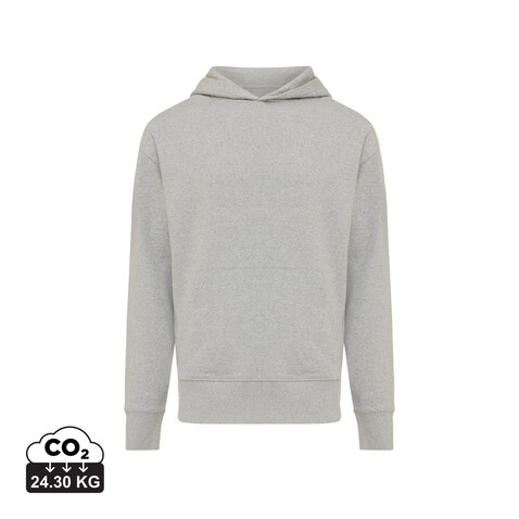 IQONIQ Yoho Relax-Hoodie aus recycelter Baumwolle heather grey bedrucken, Art.-Nr. T9402.013.XXL
