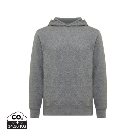 IQONIQ Yengo Hoodie mit Seitentaschen aus rec. Baumwolle light heather anthracite bedrucken, Art.-Nr. T9405.034.XS