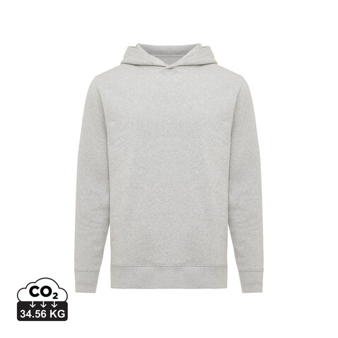 IQONIQ Yengo Hoodie mit Seitentaschen aus rec. Baumwolle light heather grey bedrucken, Art.-Nr. T9405.032.L