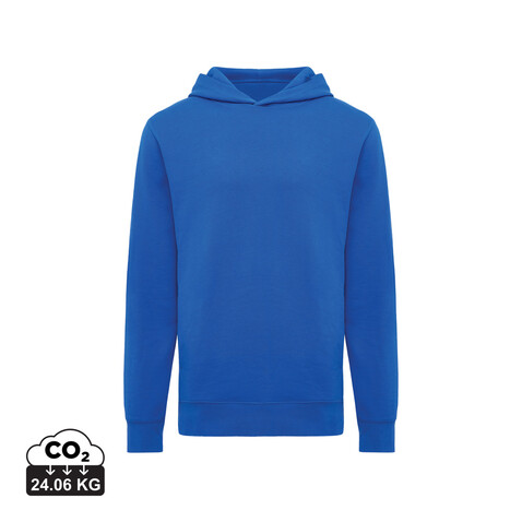IQONIQ Yengo Hoodie mit Seitentaschen aus rec. Baumwolle Königsblau bedrucken, Art.-Nr. T9405.025.S