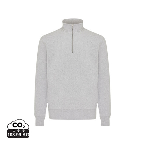 IQONIQ Elgon Quarter-Zip-Sweater aus rec. Baumwolle light heather grey bedrucken, Art.-Nr. T9601.032.XS IQONIQ Elgon Quarter-Zip-Sweater aus rec. Baumwolle light heather grey bedrucken, Art.-Nr. T9601.032.XS