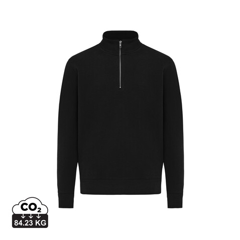 IQONIQ Elgon Quarter-Zip-Sweater aus rec. Baumwolle schwarz bedrucken, Art.-Nr. T9601.001.XXXL IQONIQ Elgon Quarter-Zip-Sweater aus rec. Baumwolle schwarz bedrucken, Art.-Nr. T9601.001.XXXL