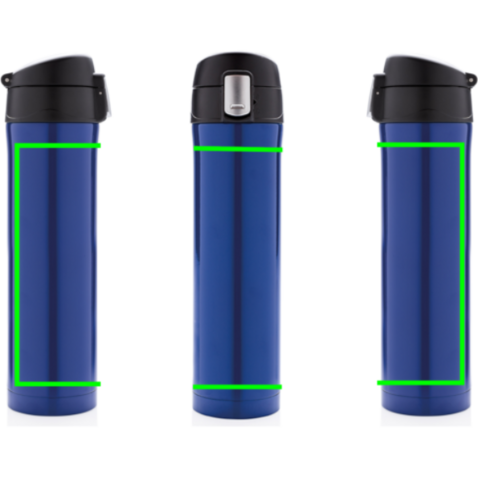 Easy Lock Vakuum-Flasche aus RCS recyceltem Stahl blau bedrucken, Art.-Nr. P435.505 Easy Lock Vakuum-Flasche aus RCS recyceltem Stahl blau bedrucken, Art.-Nr. P435.505
