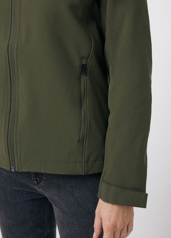 IQONIQ Makalu Herren Softshelljacke aus recyceltem Polyester khaki bedrucken, Art.-Nr. T1700.020.S