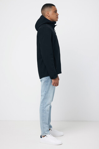 IQONIQ Makalu Herren Softshelljacke aus recyceltem Polyester schwarz bedrucken, Art.-Nr. T1700.001.M