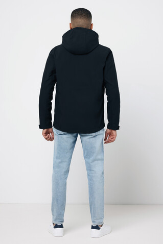 IQONIQ Makalu Herren Softshelljacke aus recyceltem Polyester schwarz bedrucken, Art.-Nr. T1700.001.M