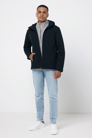 IQONIQ Makalu Herren Softshelljacke aus recyceltem Polyester schwarz bedrucken, Art.-Nr. T1700.001.M