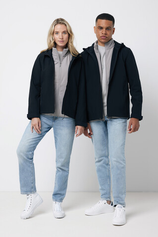 IQONIQ Makalu Herren Softshelljacke aus recyceltem Polyester schwarz bedrucken, Art.-Nr. T1700.001.M