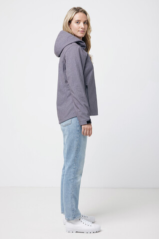 IQONIQ Makalu Damen Softshelljacke aus recyceltem Polyester vulcano heather grey bedrucken, Art.-Nr. T4700.028.M
