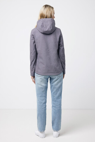 IQONIQ Makalu Damen Softshelljacke aus recyceltem Polyester vulcano heather grey bedrucken, Art.-Nr. T4700.028.M