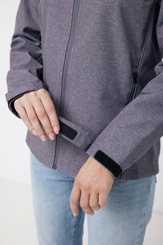 IQONIQ Makalu Damen Softshelljacke aus recyceltem Polyester vulcano heather grey bedrucken, Art.-Nr. T4700.028.M