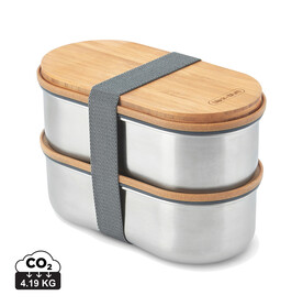 Black+Blum Stainless Steel Double Bento Box grau bedrucken, Art.-Nr. P439.2002