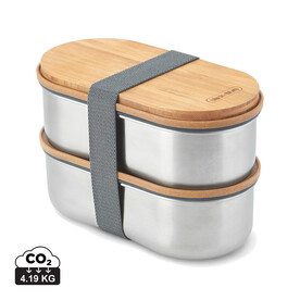 Black+Blum Stainless Steel Double Bento Box grau bedrucken, Art.-Nr. P439.2002