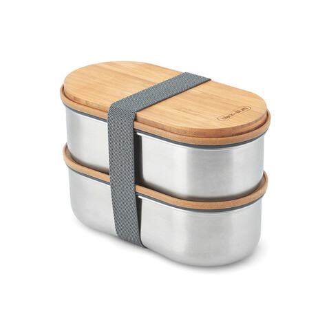Black+Blum Stainless Steel Double Bento Box grau bedrucken, Art.-Nr. P439.2002