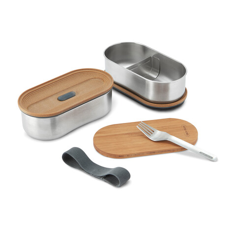 Black+Blum Stainless Steel Double Bento Box grau bedrucken, Art.-Nr. P439.2002