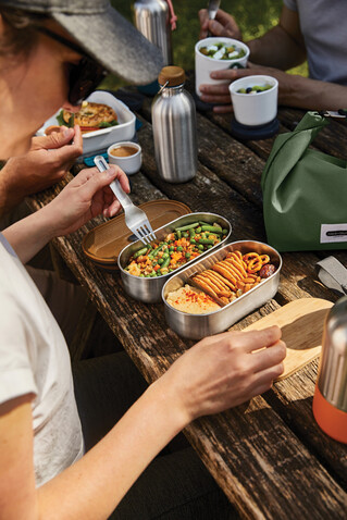 Black+Blum Stainless Steel Double Bento Box grau bedrucken, Art.-Nr. P439.2002