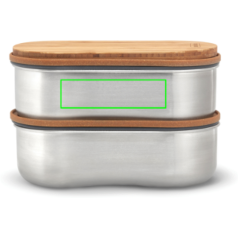 Black+Blum Stainless Steel Double Bento Box grau bedrucken, Art.-Nr. P439.2002