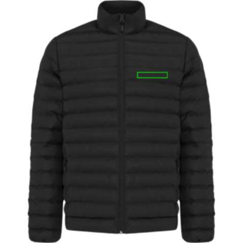 IQONIQ Maiko Herren Steppjacke aus recyceltem Polyester schwarz bedrucken, Art.-Nr. T1703.001.XXL