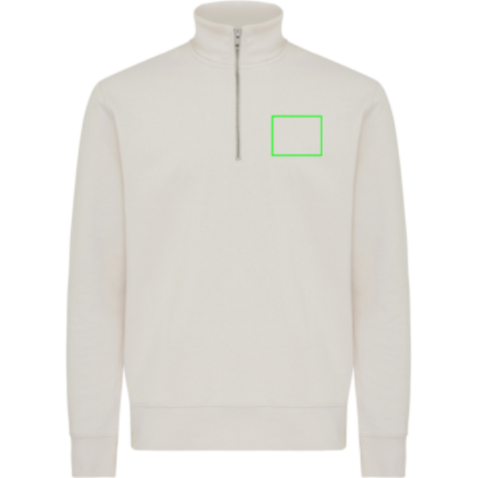 IQONIQ Elgon Quarter-Zip-Sweater aus rec. Baumwolle ivory white bedrucken, Art.-Nr. T9601.040.XXXL IQONIQ Elgon Quarter-Zip-Sweater aus rec. Baumwolle ivory white bedrucken, Art.-Nr. T9601.040.XXXL
