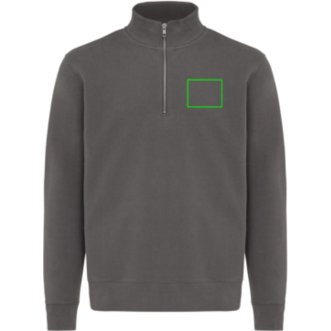 IQONIQ Elgon Quarter-Zip-Sweater aus rec. Baumwolle anthrazit bedrucken, Art.-Nr. T9601.019.XL IQONIQ Elgon Quarter-Zip-Sweater aus rec. Baumwolle anthrazit bedrucken, Art.-Nr. T9601.019.XL